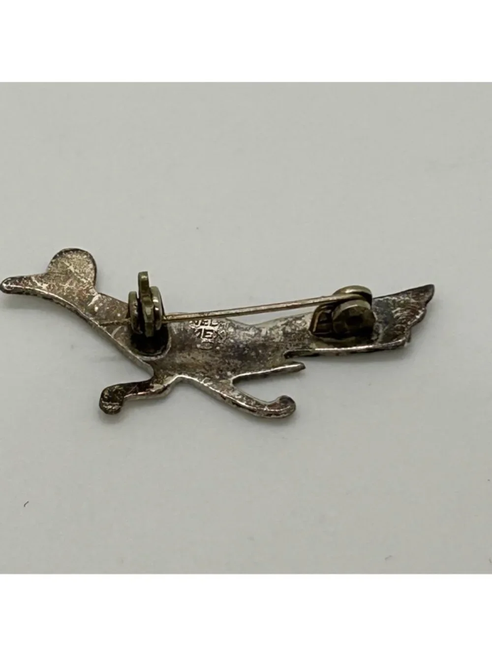 Vintage Heco En Mexico Sterling Silver 925 Abalone Shell Roadrunner Bird Brooch - Picture 7 of 12